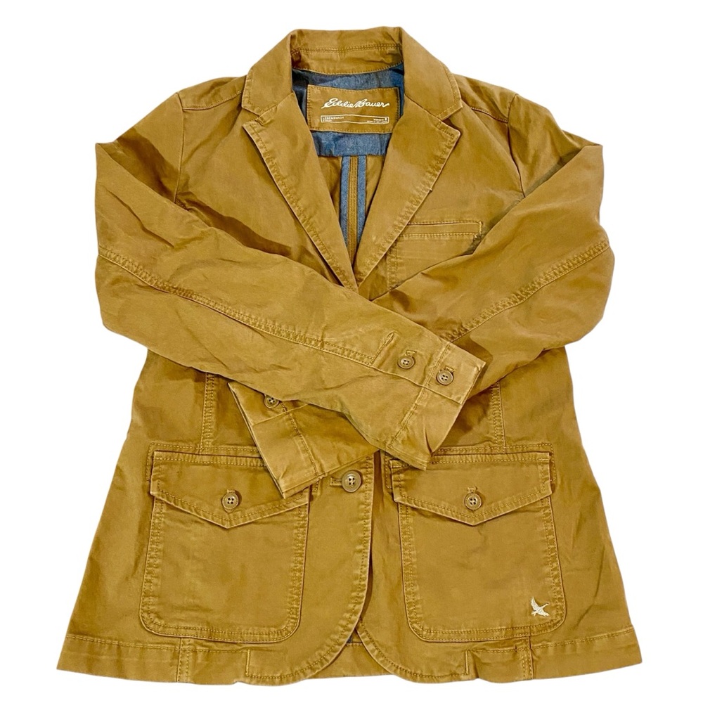 Eddie Bauer Legend Wash Stretch Jacket Blazer Women’s 8 Light Brown 3 Button